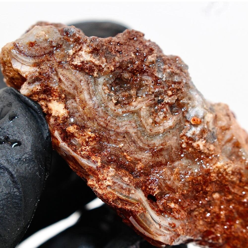 1.6oz Ice Candle Bubble Crazy Lace Quartz Druzy Agate Rough Raw Crystal Lapidary